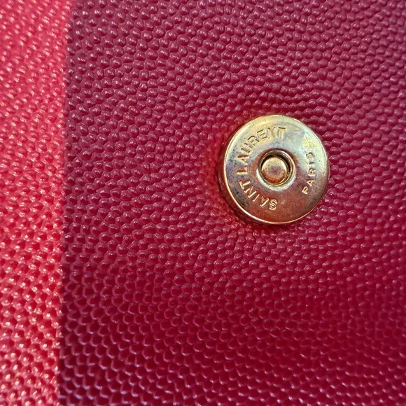 Saint Laurent Burgundy Shoulder Bag with Gold Chain - Picture 10 of 15